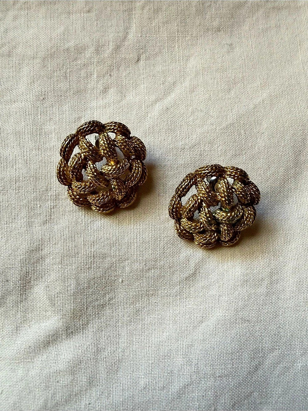 Gold-Tone Textured Statement Earrings
